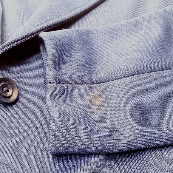 Vintage '70s Cricket Lane Blazer Jacket Dbl-Knit Polyester Pockets Navy (S/4) - Picture 7 of 8